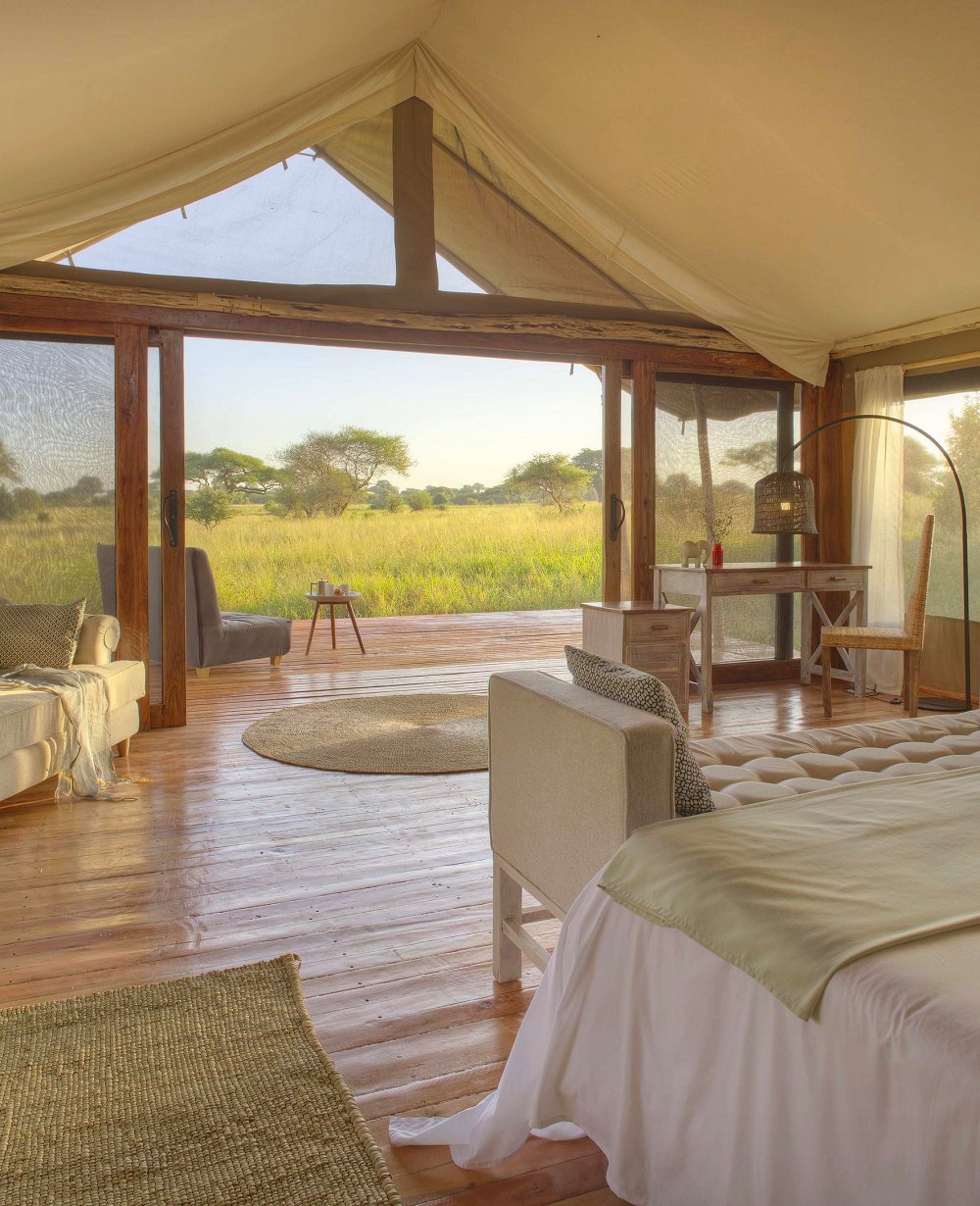 Experience a private Tanzania safari while staying in a luxury tented lodge in the bush