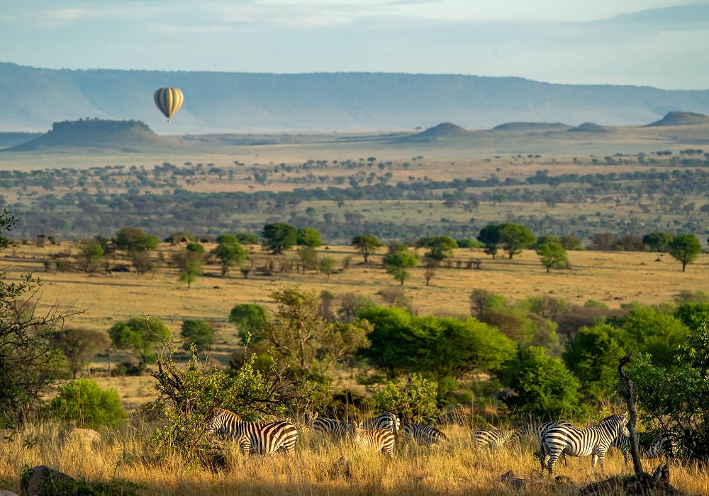 African balloon experience in northern Serengeti